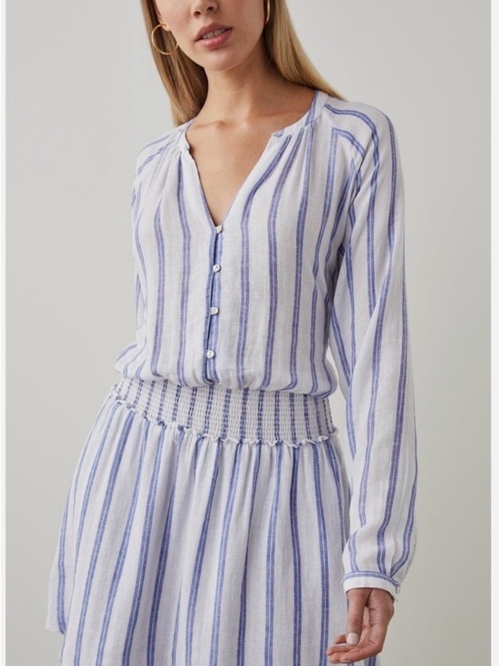 Blue/White Striped Linen Dress